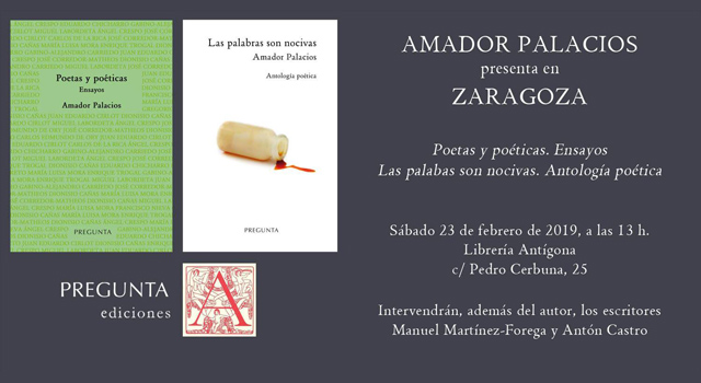 Amador Palacios presenta en la librería Antígona ensayos y poesía